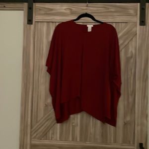 One size petite red cape sweater